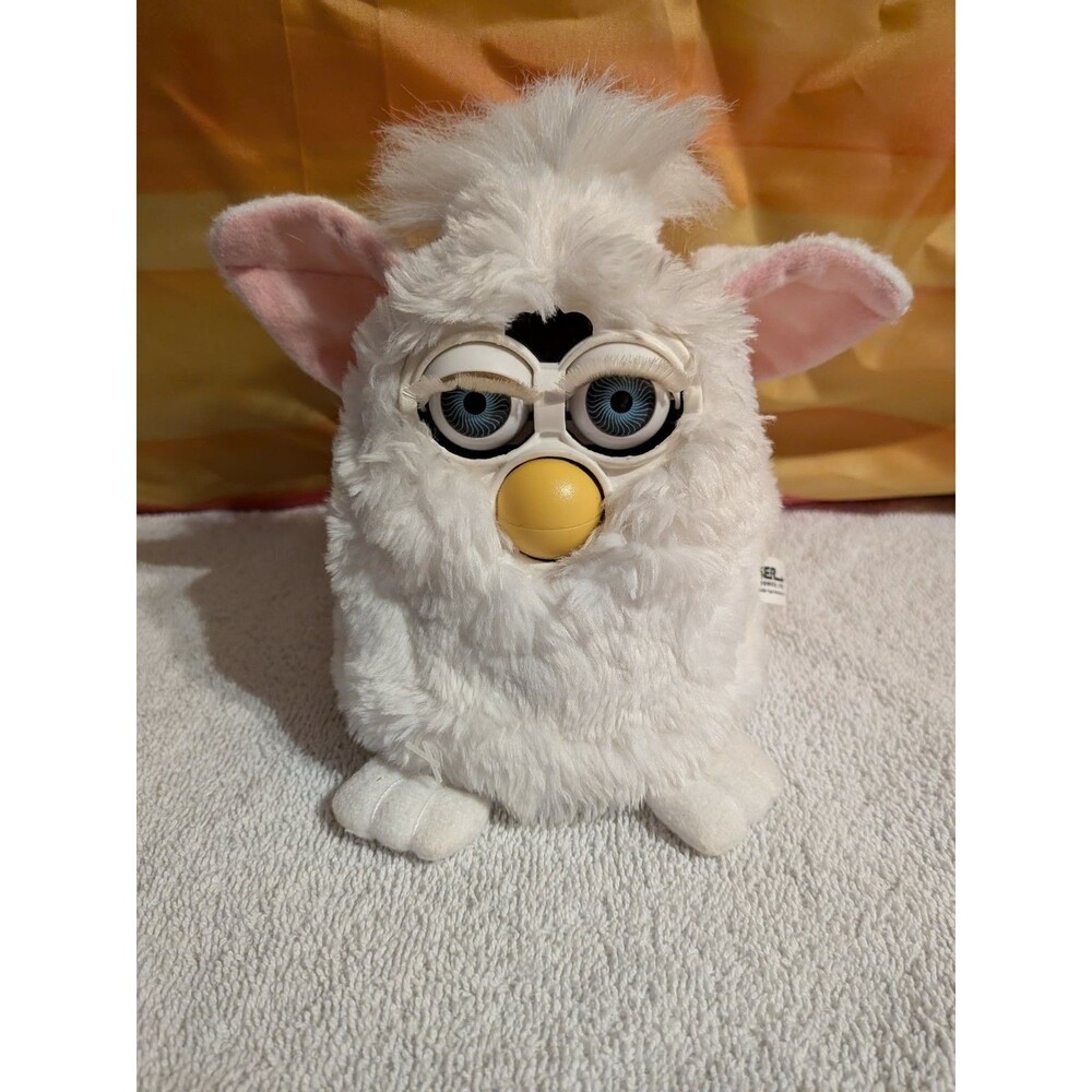 Vintage Furby 70-800 Snowball White with Blue Eyes Tiger 1998 Tested Working